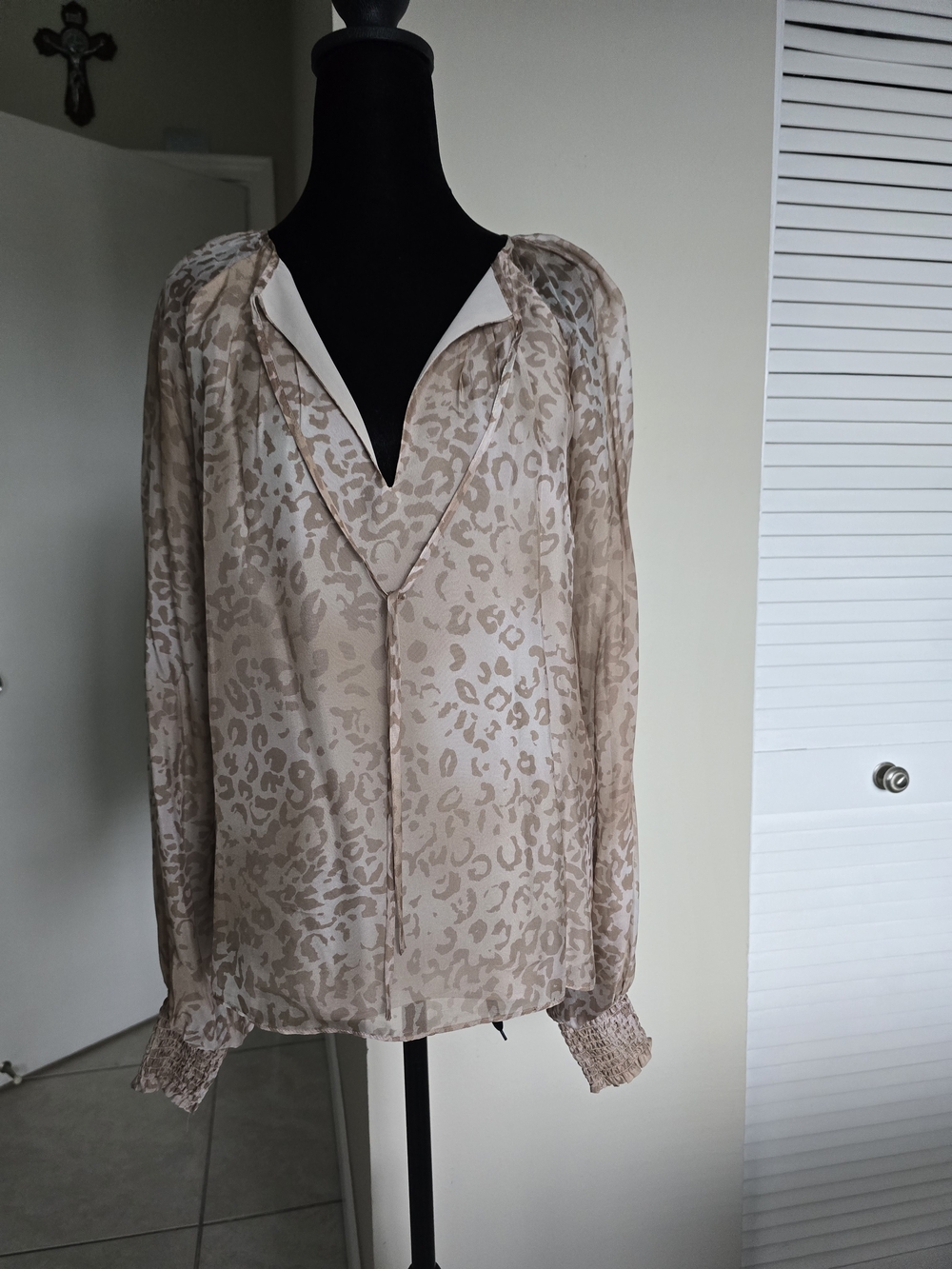 Ramy Brook Beige and Cream Blouse